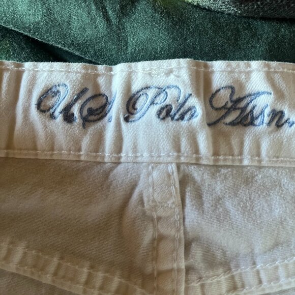 US Polo Assn. White Cropped Jeans w/ Embroidered Flowers and Patches 12 Regular - Picture 7 of 10